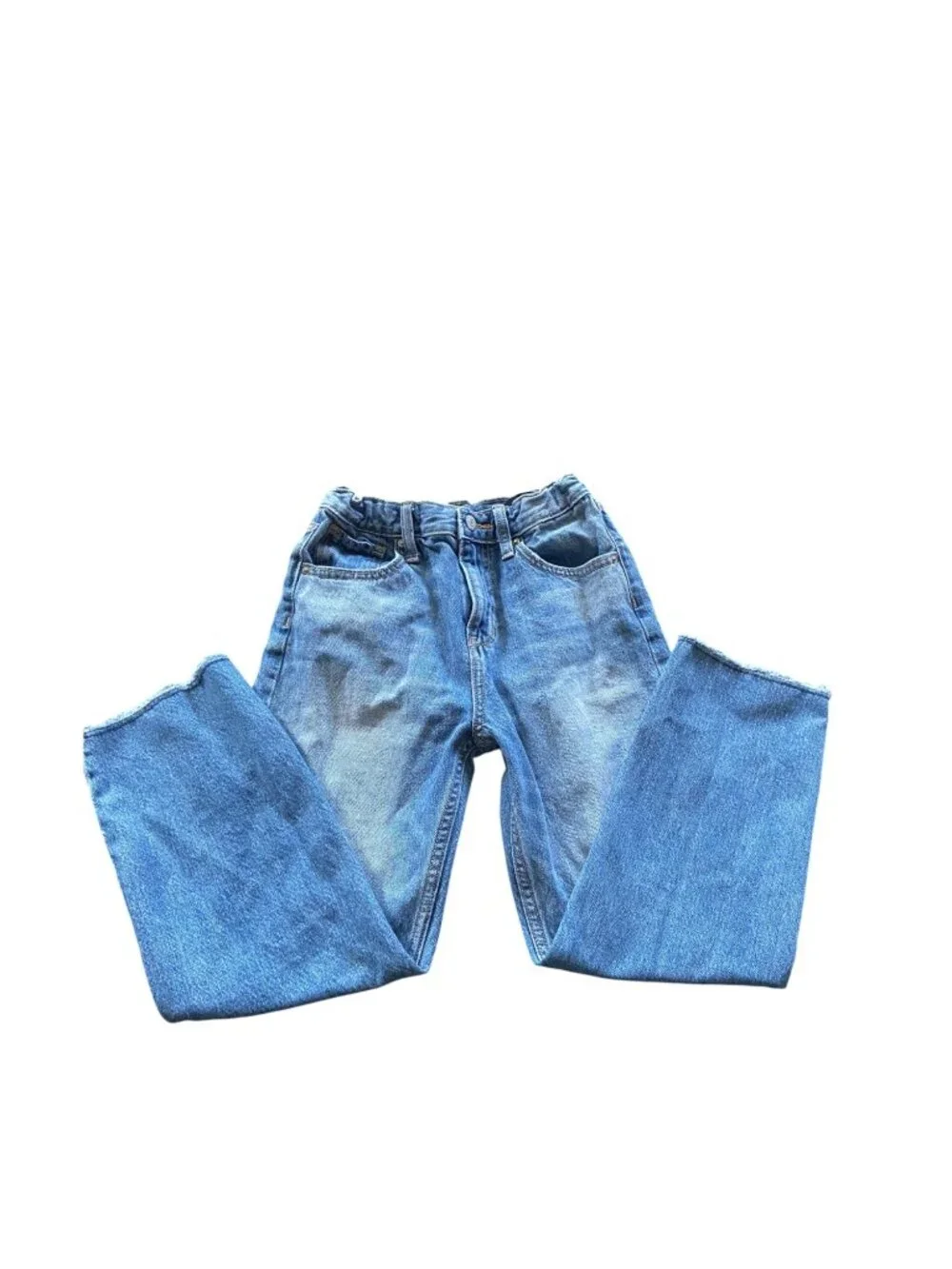 Old Navy Girls High Rise Slouchy Straight Leg Jeans Blue Size 10 Preppy Casual